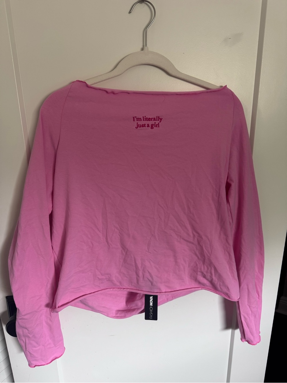 Fashion Nova Pink Long Sleeve Tee